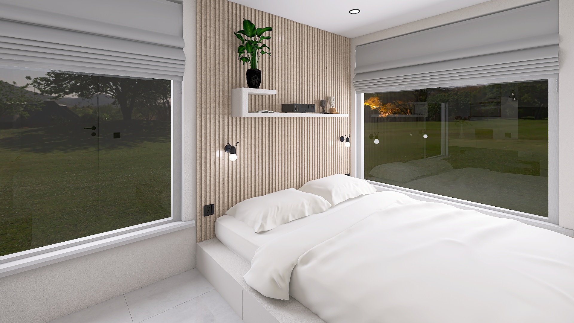 Dormitor într-o casă modulară