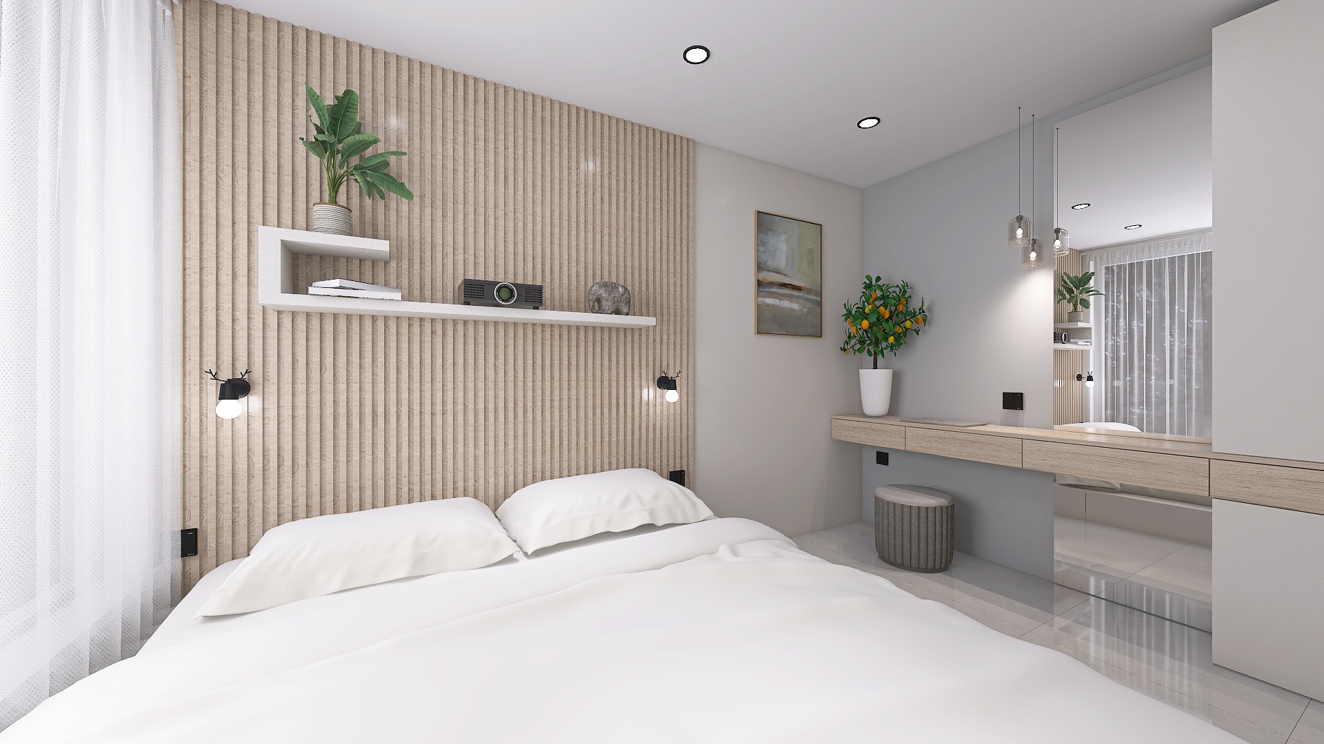 Dormitor de oaspeți într-o casă modulară